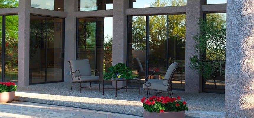 Beautiful Outdoor Area with Tinted Window Film For Added Privacy and Security